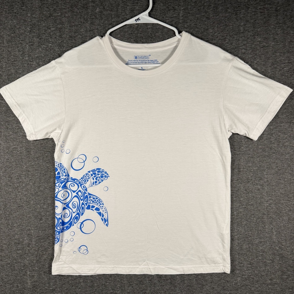 Royal Caribbean International Shirt Youth Large White WWF Sea Turtle Graphic Tee